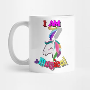 unicorn 7th birthday: I am 7 and magical Mug